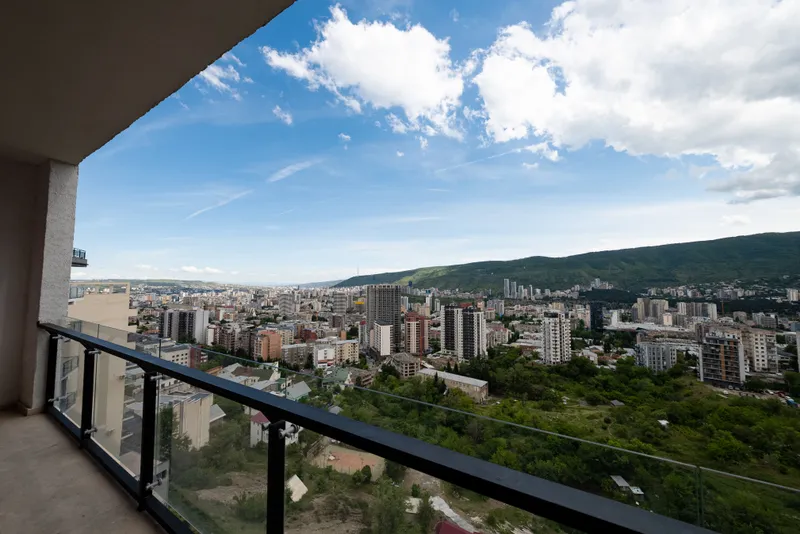 The city of Tbilisi seen from the hills above it