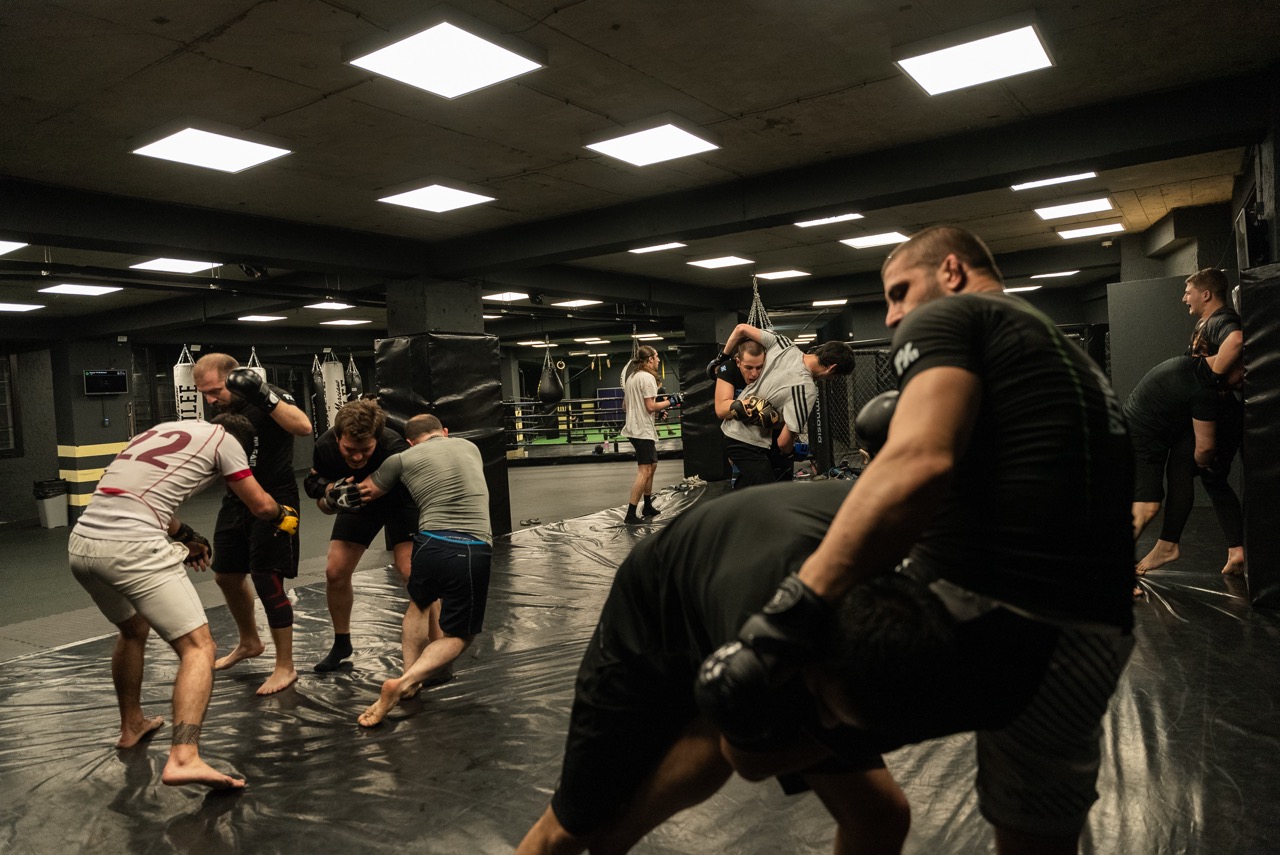 MMA training session in the Gymnasia octagon in Tbilisi