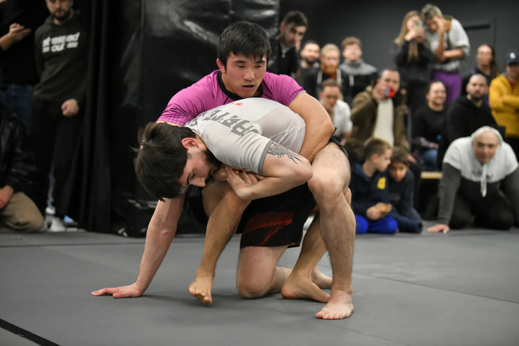 Wrestlers competing at the Gymnasia camp in Tbilisi